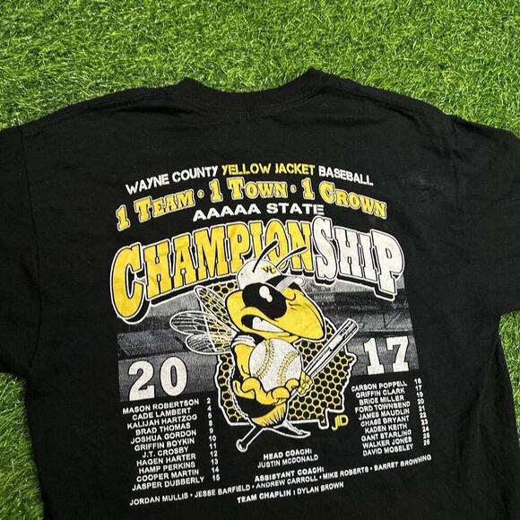 Black, Yellow Jacket Baseball, 2017 5A State Championship T - Picture 4 of 5